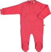 Baby pyjama met voetjes rood bio katoen 46