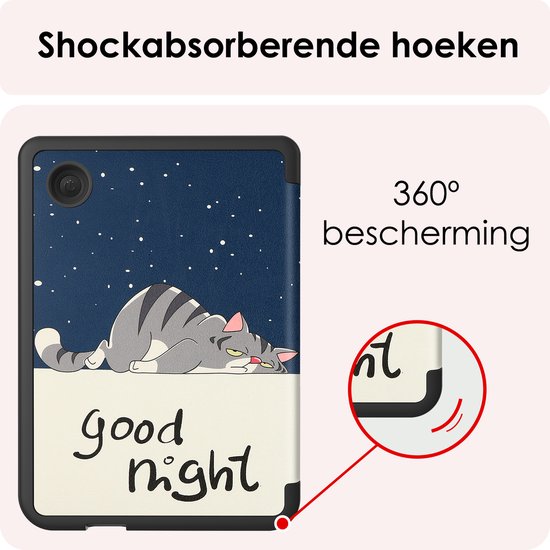 Hoes Geschikt voor Kobo Clara BW Hoesje Bookcase Cover Book Case Hoes Sleepcover - Kat van EcomStraders — afbeelding 5