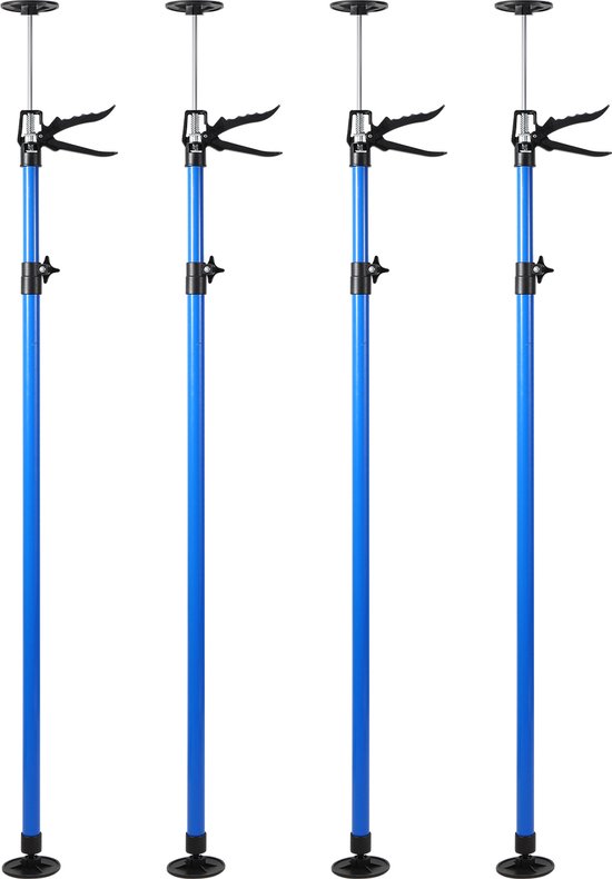 Set de 4 supports de plafond - Hauteur réglable 115-290 cm - Support de montage - télescopique - jusqu'à 30kg - Blauw