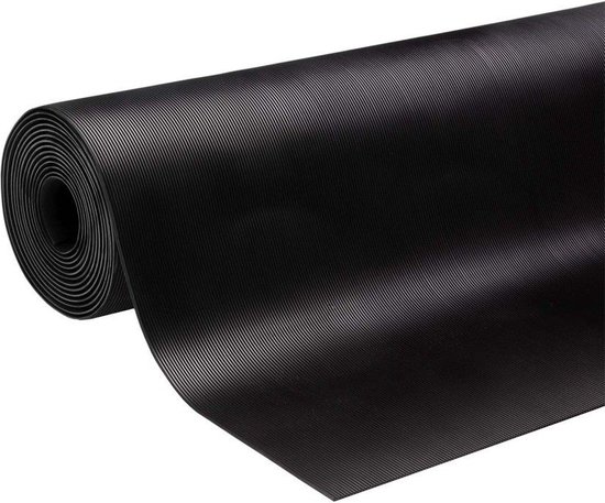 Rubber op rol 10mx1200x3mm fijnrib zwart MW Tools FRSRM1200 | bol