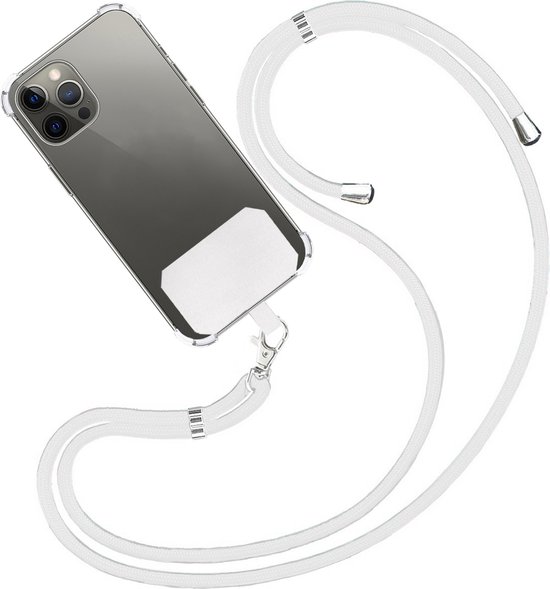 MORSUNBELA Mobiele telefoonketting om te hangen, telefoonkoord, universele mobiele telefoonkoord, verstelbaar koord voor mobiele telefoon, sleutelkoord, zwart, 80 cm