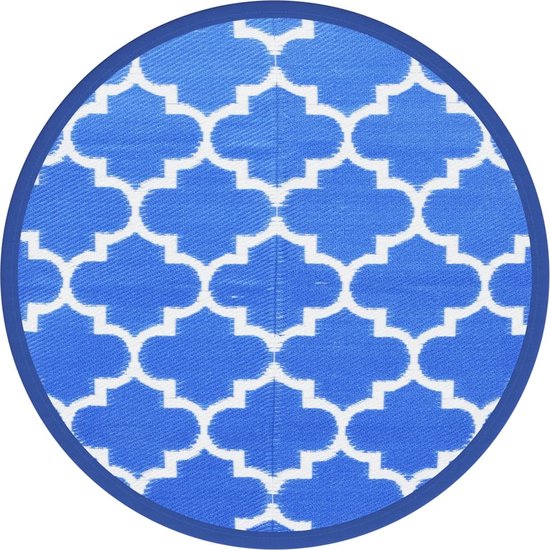 vidaXL - Buitenkleed - Ø120 - cm - polypropeen - blauw