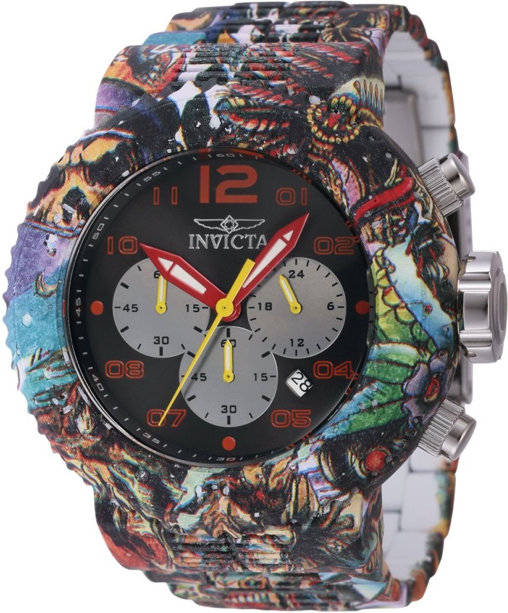 Invicta Pro Diver 43234 Heren Horloge - Waterdicht - Analoog - Quartz Uurwerk - Roestvrij Staal met zwarte Wijzerplaat - 52mm