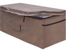 Hoes Voor Tuin Opbergbox Kussenbox Beschermhoes Met Ritssluiting Deksel En Luchtschacht Waterdicht 420D Oxford Bruin (130 * 71 * 67cm) - MountainLoc