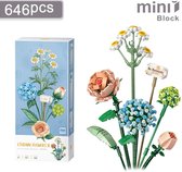 Mini Block Bloemen Set - Blauw - Vergelijkbaar met LEGO