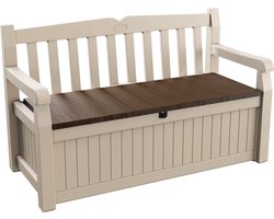 Zitbank Eden voor balkon en tuin met geïntegreerde opbergruimte bruin/beige 140 x 60 x 84 cm - 265 l
