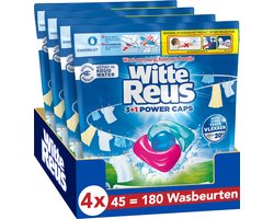 Product afbeelding van Witte Reus Wasmiddelcapsules 3+1 Power Caps Witte Was - 4 x 45 stuks - Voordeelverpakking