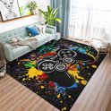 Jongens Gaming tapijt, cool neon 3D-print kindertapijt, antislip