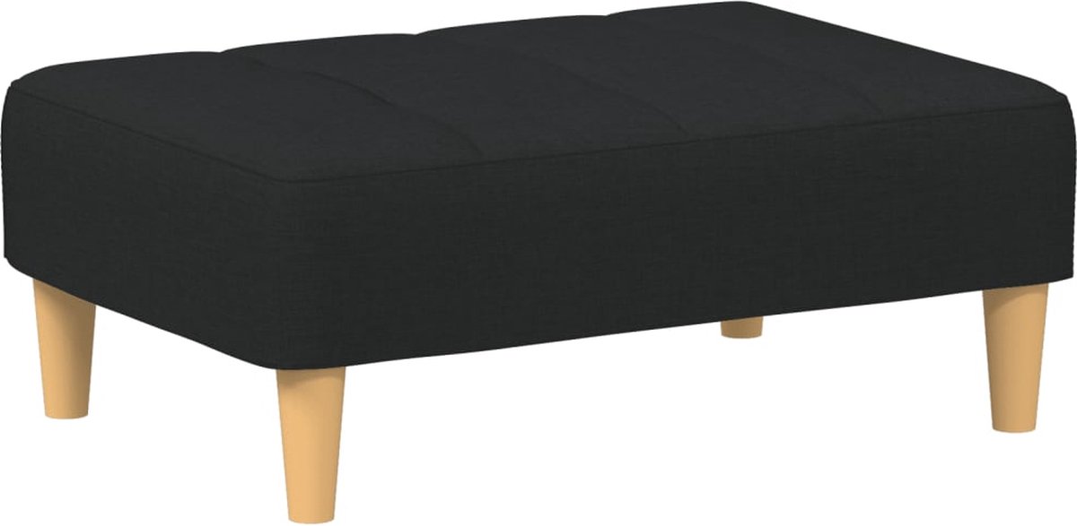 vidaXL - Voetenbank - 77x55x31 - cm - stof - zwart