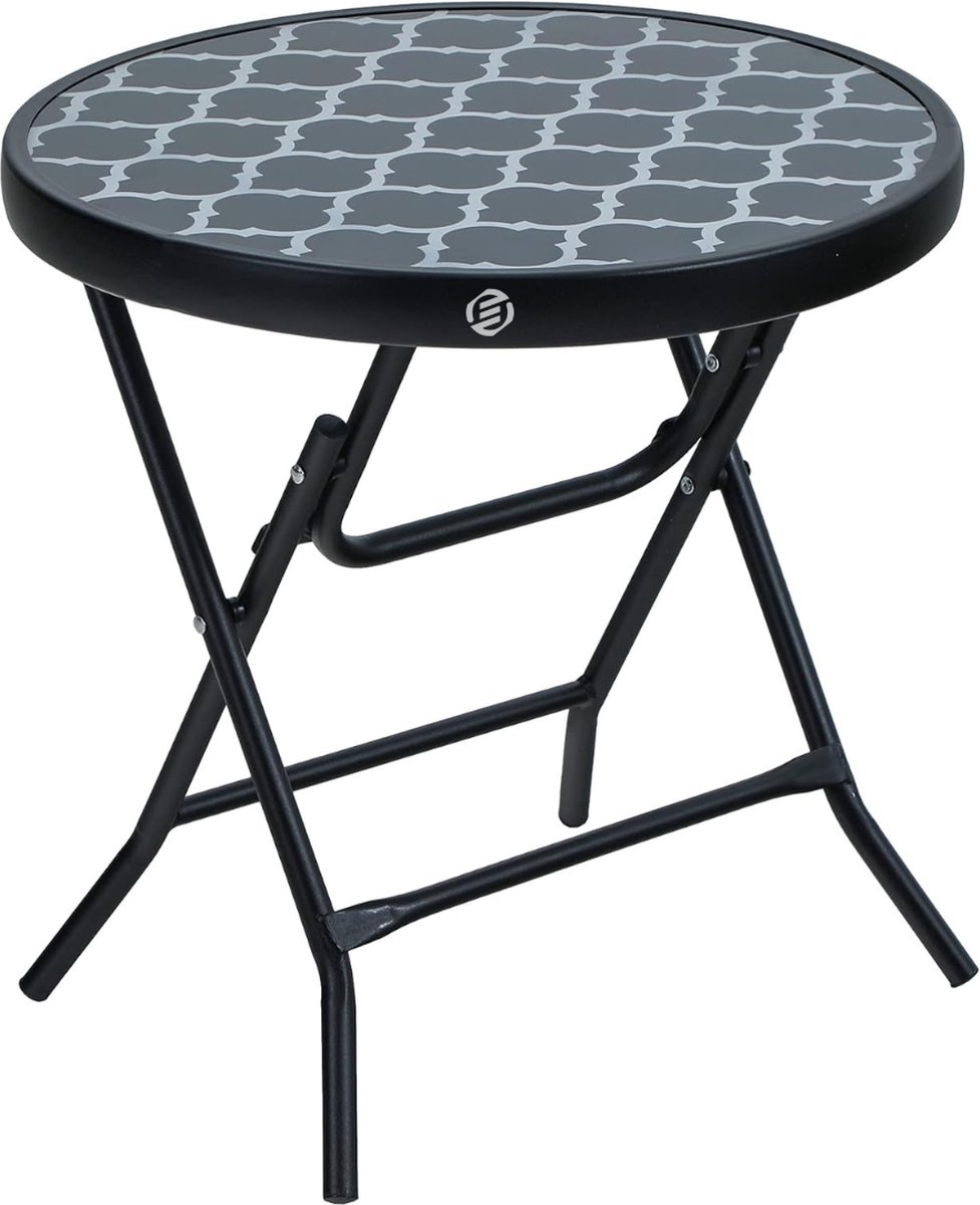 Equivera Bijzettafel Buiten - Bijzettafel Tuin - Salontafel Buiten - Salontafel Tuin - Koffietafel Buiten - Voor Binnen en Buiten - Must Have Voor Jouw Tuin! Zwart