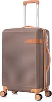 Royalty Rolls Milaan handbagage reiskoffer met wielen 44 liter expandable - cijferslot - lichtgewicht - bruin