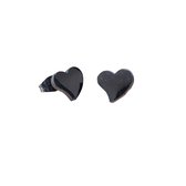 Aramat jewels ® - Oorstekers hart staal zwart 8mm x 9mm