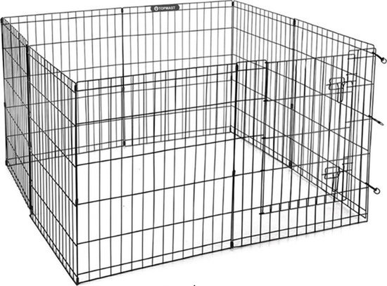 Topmast Puppyren uitvouwbaar - Zwart - 560 cm Omtrek - 60 cm Hoog - Opvouwbaar XL - Hondenren