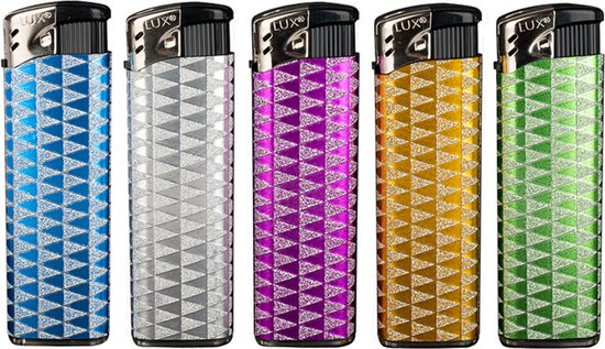 Foto: Lux elektronische aansteker hervulbaar design glitter display 50 stuks wegwerpaansteker electronic lighter