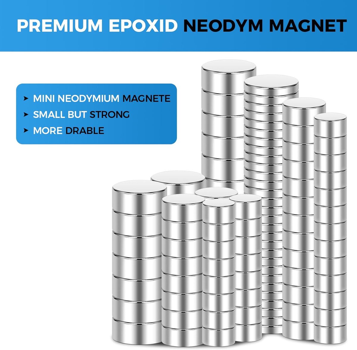 Lot De 100 Mini Aimants Puissants Ronds - 4 X 1 Mm - Pour