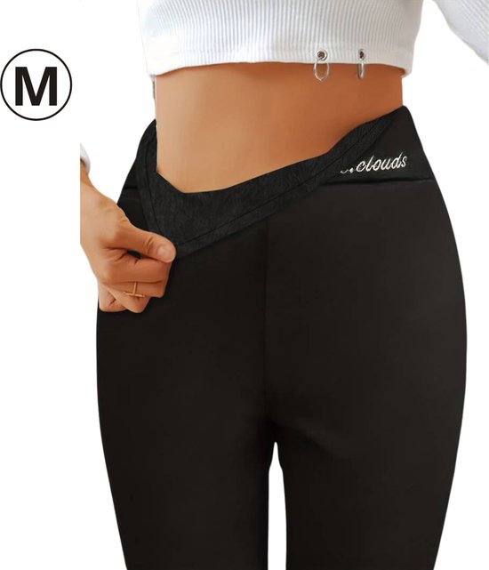 Nivard Warme Panty - Fleece Panty - Winter Panty - Thermo Panty - Legging - Stretch - Dames Kleding - Zwart - Maat M