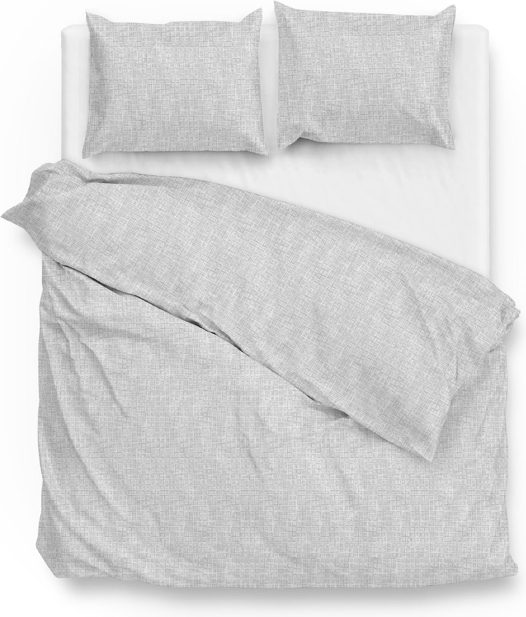 Zohome Blitz Dekbedovertrek - Lits-jumeaux - Flanel - 260x200-220cm - Grijs