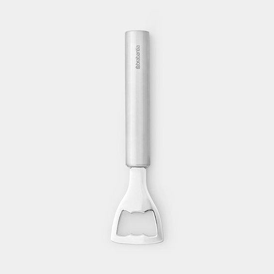 Ouvre-bouteille blanc avec logo 'brabantia' sur le manche.