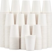pack économique 300 pièces - 8oz - Gobelets en carton jetables - Tasses à Café - Tasse à café - Gobelet Wit - Gobelets en carton - gobelets à boisson - respectueux de l'environnement - Gobelet jetable - Gobelet en carton - À Go