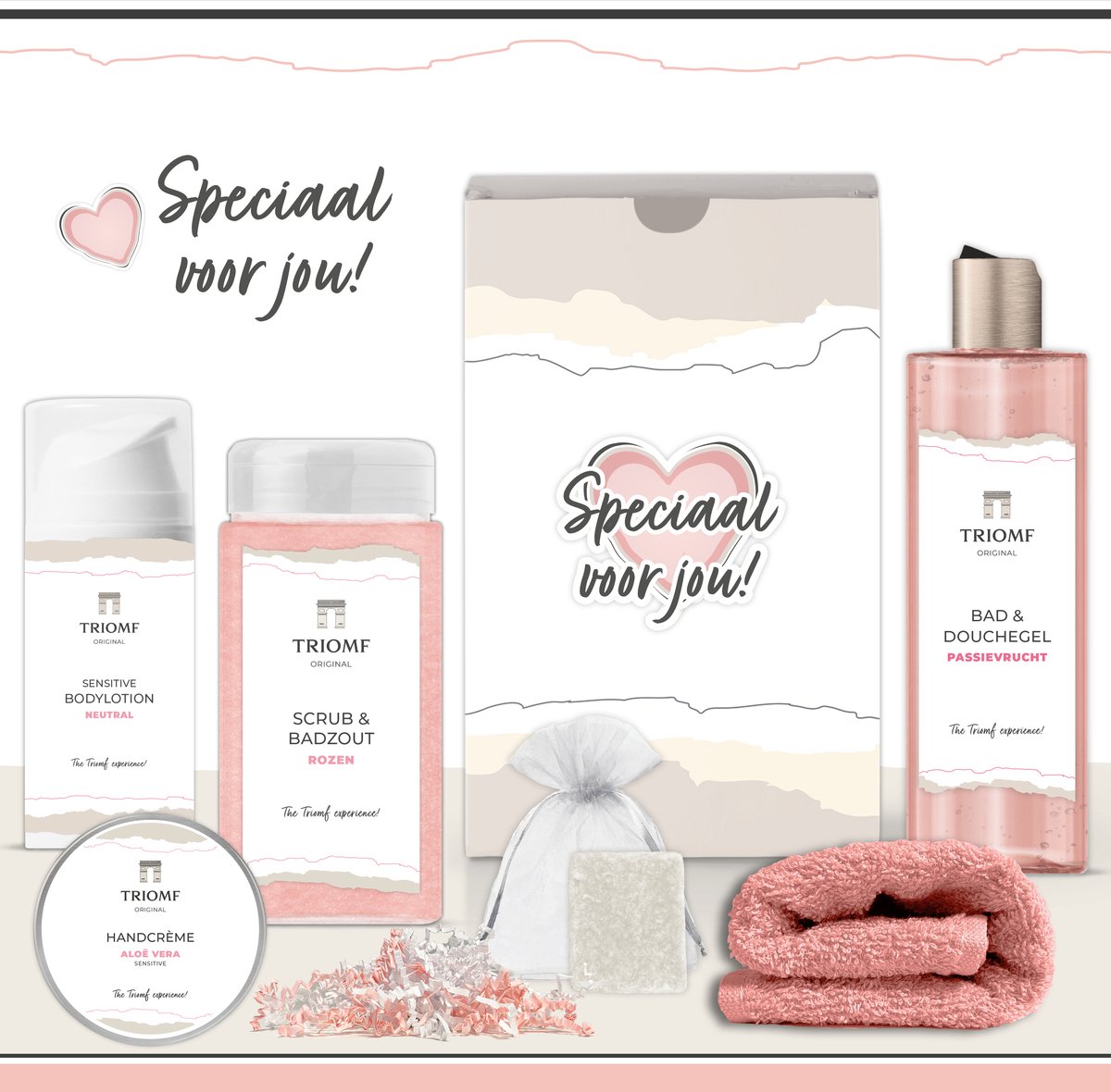 Goedkoopste Geschenkset “Speciaal voor jou!” - 6 producten - 1140 gram - Giftset voor haar - Luxe wellness cadeaubox Sauna - Cadeaupakket Vrouw deluxe - Gift Set Valentijn - Geschenk Verjaardag - Moederdag - Cadeau Kerst - Kerstpakket - Vriendin - Moeder - Roze