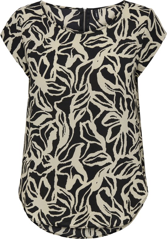 Only T-shirt Onlvic S/s Aop Top Noos Ptm 15161116 Black/bloom Draw Dames Maat - 36