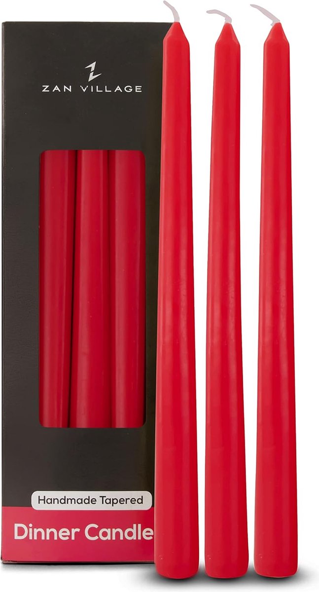 Lot De 10 Bougies Longues Classiques – 25 Cm – Durée 7 Heures – Anti-gouttes – Non Parfumées – Couleur Ivoire