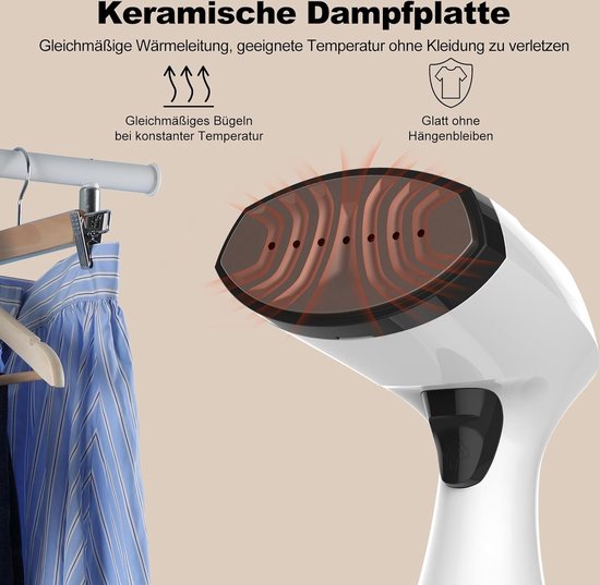 DRFLASH Stoomreiniger voor kleding, 15 seconden snel opwarmen, stoompan