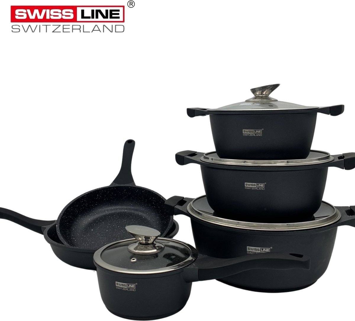 Swiss Line Switzerland - 10-delige Pannenset - ZWART