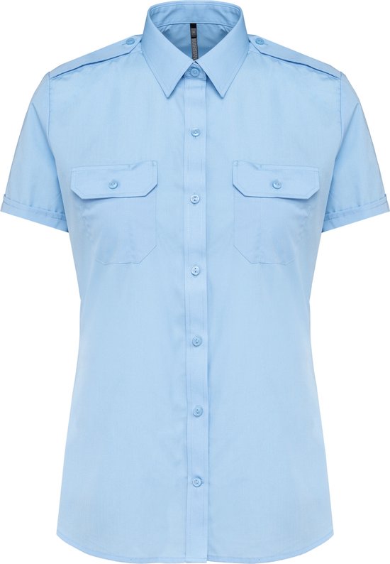 Chemisier Femme S Kariban Manches courtes Blue ciel 65% Polyester, 35% Katoen