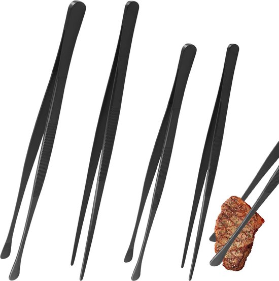 WMF Grillpincet lang 40 cm, kooktang, vleespincet Cromargan roestvrij staal gematteerd, ook ideaal als kooktang