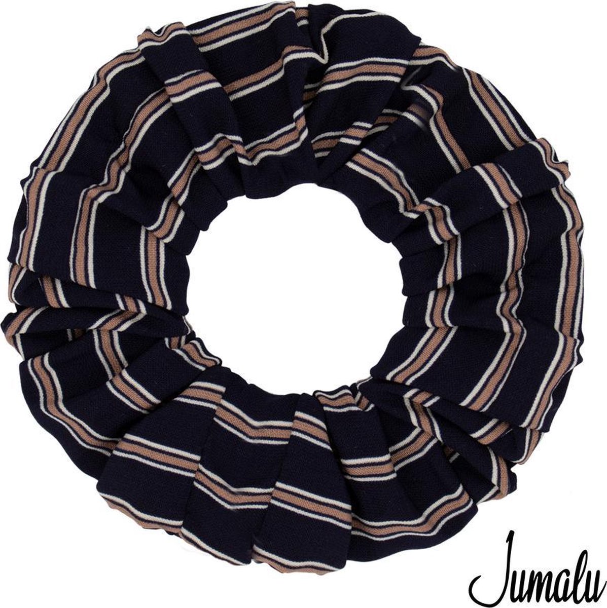 Jumalu sailor scrunchie velvet haarwokkel haarelastiekjes - blauw, roze en wit - 1 stuk