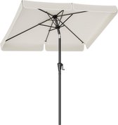 Parasol 200 x 150 cm, rechthoekige balkonparaplu, zonwering UPF 50+, 30° aan beide zijden buigbaar voor tuin, terras, zonder standaard - Beige - GPU048M01