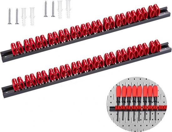 2 pièces - Porte-outils - Système de fixation pour GPS - Mur d'outils - Panneau d'outils - Système de suspension - Porte-tournevis - Système de rangement Tournevis