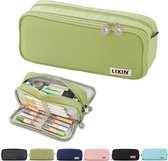 LIXIN Etui - Opgewaardeerd Groot - Greon - Pennenzak voor jongens en meisjes - Canvas - Linnen - Grote capaciteit - Etui voor kinderen en volwassenen - School - Terug naar school - Back to school - Leuke telescopishe pennenhouder - Leuk etui