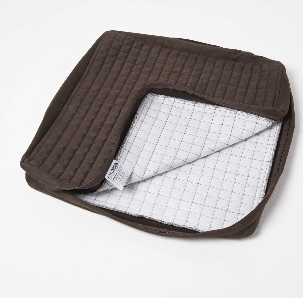 Homescapes velours zitkussenhoes 50x50x10 cm grijs, geschikt voor fauteuil zitkussens