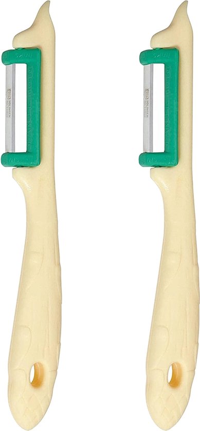 RÖR Solingen Éplucheur de Légumes, Fruits et Asperges - Ergonomique & Durable - Crème - Droitier - 2 pièces