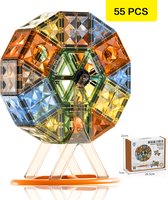 Meedeer 55 Stuks Magnetische Bouwstenen - 4D Magnetisch Spoor Speelgoed voor Kinderen - Montessori Puzzelblokken - Educatief Geschenk Bouwset Voor Jongens en Meisjes 3 Jaar +