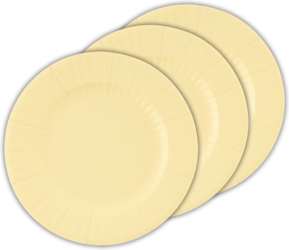 Givi Italia Feestbordjes/bbq bordjes - 40x - lichtgeel - rond - papier/karton - 27cm - biologisch afbreekbaar - groot