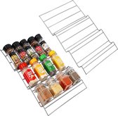 Organisateur d'incrustation de tiroir à épices de Cuisine à 3 niveaux-supports de rangement en métal pour étagères et tiroirs d'armoire