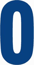 Cijfersticker nr. 0 BLAUW 10x5cm, plakcijfer, huisnummersticker, containersticker, magazijn sticker, showroom, tuincentra