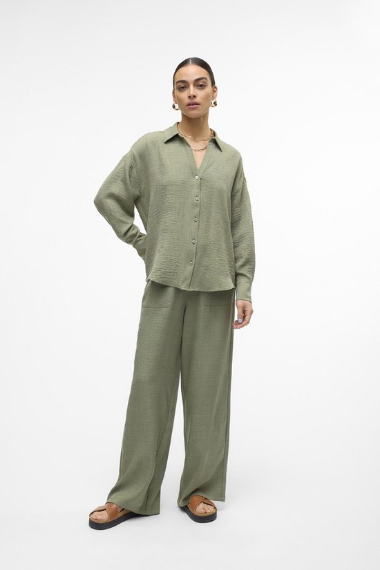 Pantalon Vero Moda Vmmelaney Hw Loose Pant Wvn Ga Noos 10316385 Couronne de laurier/mélange Taille femme - XS
