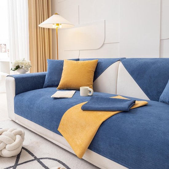 Housse De Canapé En Peluche Moelleuse Décorative Pour Protéger Les Meu