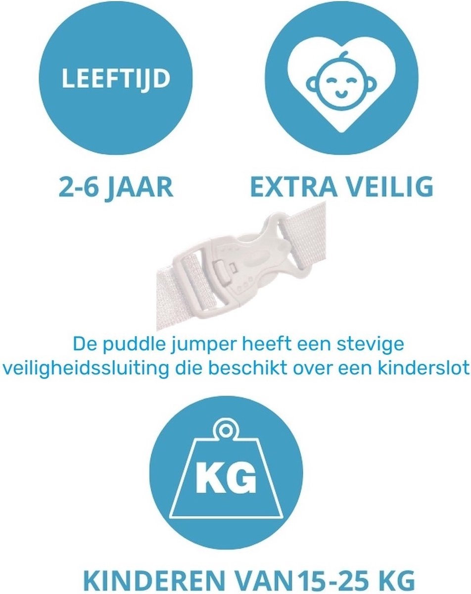 Edmondo Zwemvest kinderen - met Kinderslot / Veiligheidssluiting - Puddle Jumper Deluxe - Flamingo - 15 tot 30kg - 2 tot 6 jaar - Zwembandjes - Reddingsvest - Zwemvest kind - Nederlands product - NL handleiding - Inclusief Pop It sleutelhanger — afbeelding 6