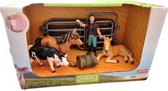 Speelset Medium boerderijdieren - Set met 3 dieren en boerin - Inclusief accessoires