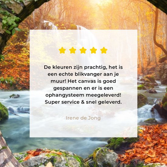 Tableau sur toile Automne - Cascade - Nature - Vue - 30x20 cm - Décoration murale