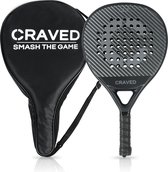 Craved Padelracket Elite Pro - Inclusief padeltas - Carbon - Zwart - 2024