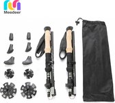 Meedeer Opvouwbare wandelstok set voor Dames en Heren-2stuks Inklapbare Wandelstokken-Pro Nordic Walking-Telescopische Wandelstok voor Trekking-7075 Aluminium wandelstok-115-135 cm Verstelbare Trekkingstok,voor wandelen