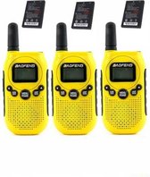 Set van 3 gele Baofeng BF-T6 Walkie Talkie met accu