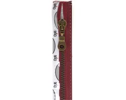Prym Ritssluiting Metaal 6mm Antiek Messing Deelbaar Bordeaux #750 45 cm - Metalen Ritsen - Prym