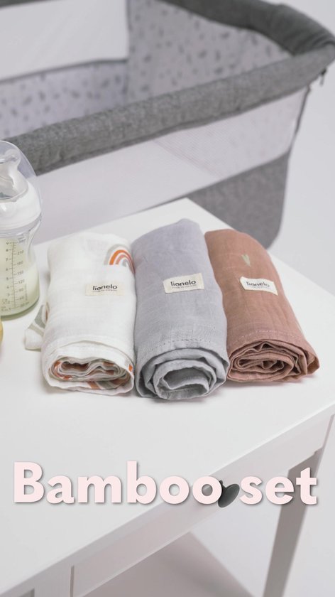 Lionelo Bamboo SET - 100% Bamboe Katoen Luiers - Set van 3 Stuks - 70 x 70 cm - Hypoallergeen - Antibacterieel - Thermoregulerend - Ademend & Zacht - Veelkleurig - Wasbaar - Vanaf Geboorte